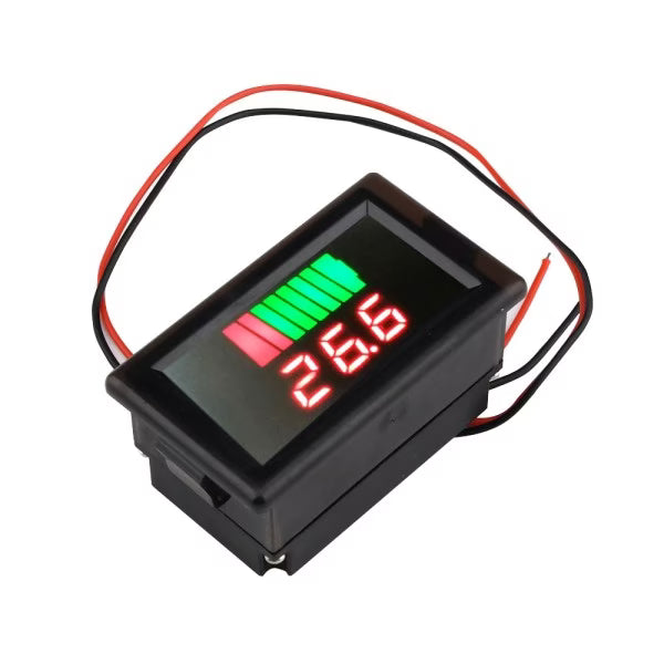 Red 12-60V Dual Display Waterproof Voltage Electricity Meter