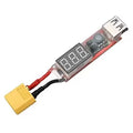 2S-6S Lipo Battery with XT60 Plug to USB Cellphone Charger Adapter with Voltage Display