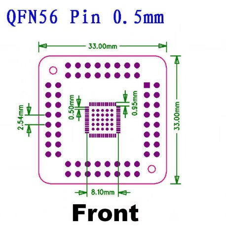 QFN 56 64 SMD TURN TO DIP PCB Adapterberak