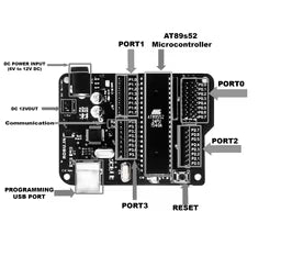 SmartElex Aryabhatta 8051 Microcontroller Development Board AT89S52 with Onboard USB Programmer