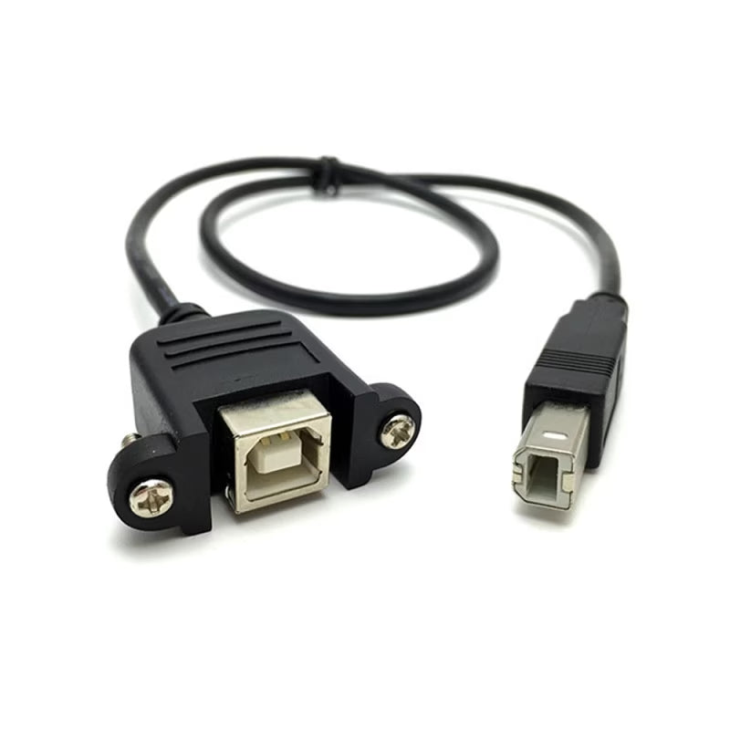 USB 2.0 B Female to B Male Panel Mount Cable 30cm Printer Extension