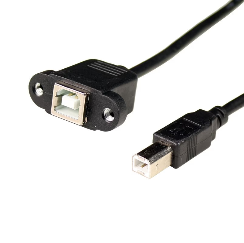 USB 2.0 B Female to B Male Panel Mount Cable 30cm Printer Extension