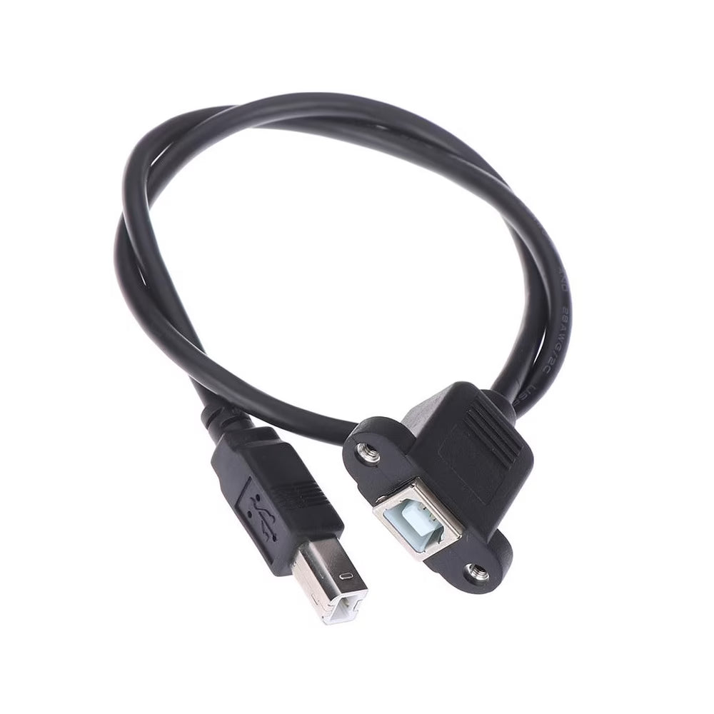 USB 2.0 B Female to B Male Panel Mount Cable 30cm Printer Extension